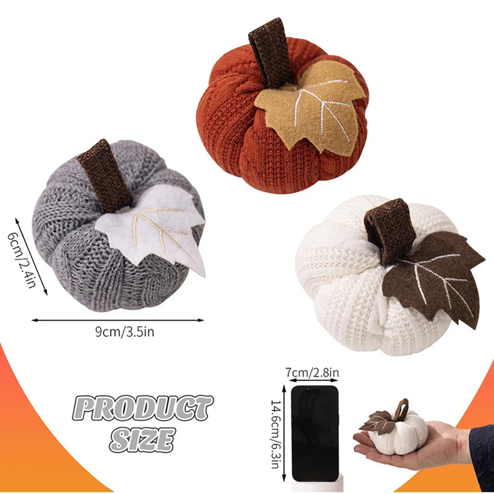 Autumn Harvest Plush Pumpkin – Woven Cosy Cabin Decor