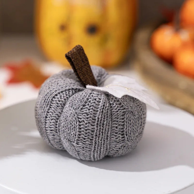 Autumn Harvest Plush Pumpkin – Woven Cosy Cabin Decor
